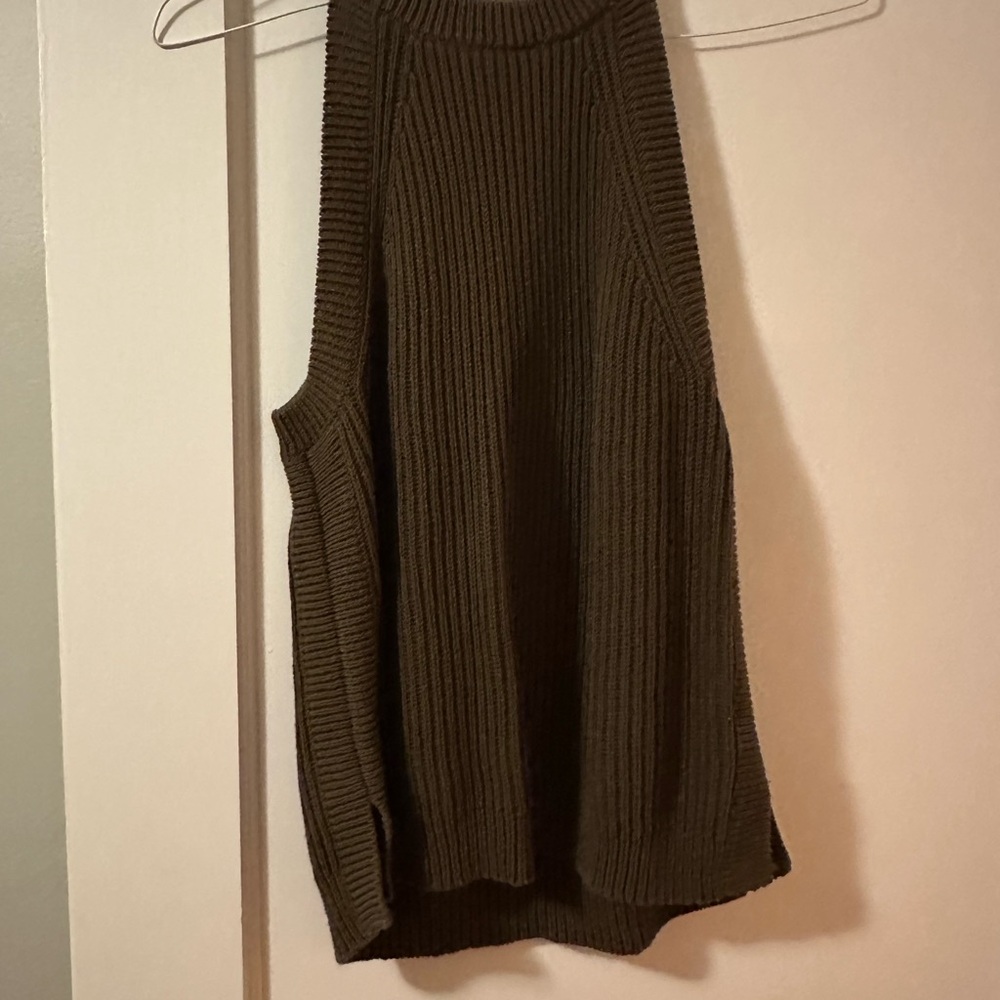 Madewell Olive Ribbed Knit Tank Top